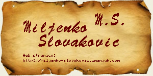 Miljenko Slovaković vizit kartica